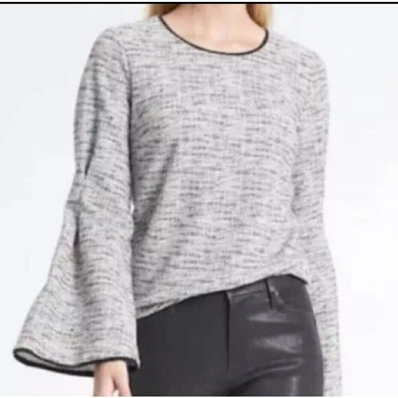 Banana Republic Tops - Banana Republic Gray Bell Sleeve Blouse